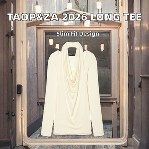 เสื้อยืดแขนยาวสองชั้นทรงเข้ารูป คอเสื้อสวยหรู ดีไซน์วินเทจทันสมัย คอลเลคชั่นต้นฤดูใบไม้ผลิ TAOP&ZA 2026 รุ่น 8779151 ผลิตจากโพลีเอสเตอร์ - Product Image 2