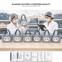 Sac fourre-tout en peluche personnalisé Lune Étoile Hibou, Sac à main animalier de dessin animé OEM&ODM pour cadeau de marque