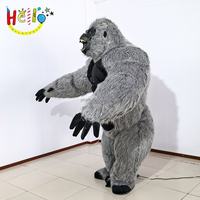Costume de mascotte de gorille gonflable gris, personnage de dessin animé pour adultes