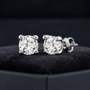 Pendientes solitarios de diamante redondo delicado de 0.20 ct, diamante cultivado en laboratorio en oro de 10K, para uso diario, el mejor regalo de joyería. - Product Image 4