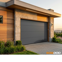Puerta de Garaje Seccional de Acero Aislada, Impermeable, Doble, Automática y Eléctrica, Personalizada para Uso Residencial en Villas
