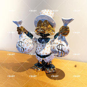 Estatua de Pato Scrooge <span class=keywords><strong>MC</strong></span> de Color Personalizado, Artesanía de Resina, Pato de Dibujos Animados con Logotipo, Personajes con Bolsa de Dinero, Escultura Pop Art de Pato <span class=keywords><strong>Donald</strong></span> - Product Image 1