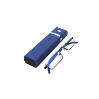 Lunettes de lecture pliantes légères anti-lumière bleue, demi-monture, petit étui carré, pour le travail de bureau et la lecture