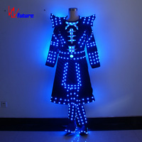 Costume d'armure de guerrier pour homme, robe lumineuse complète personnalisée pour scène, danse, boîte de nuit, rave, fête, festival, performance