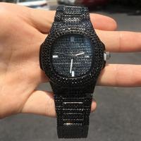 Montre de luxe de marque supérieure sertie de diamants pour hommes, montre à quartz hip-hop pour hommes, dropshipping