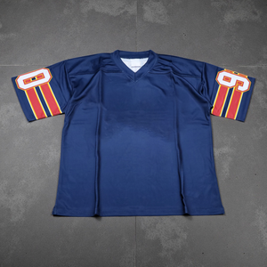 Camiseta de Manga Corta con Cuello Redondo Azul Marino para Hombre con Logotipo Personalizado, Estampado de Número 90, Estilo Deportivo, Corte Regular - Product Image 2