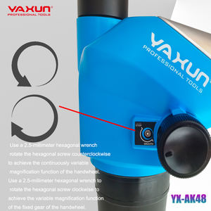 고급 광학 시스템 YAXUN YX-AK48 삼안 입체 현미경 6.5X-52X 연속 줌 산업용 PCB 모바일 수리 - Product Image 5