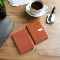 Luxe A5 imprimé planificateur Agenda 2024 planificateur agenda bloc-notes cadeau ensemble couverture rigide journal en cuir Pu cahier en gros