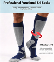 Chaussettes de ski d'hiver épaisses et isolées à fond éponge, longues, pour hommes, absorbant la transpiration, chaudes, pour sports de plein air, vente en gros usine