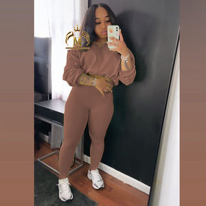 חורף בסתיו נשים תלבושות של בגדי עור וחותלות 2 חתיכה התאמת ערכות נשים jogers להגדיר שתי חתיכות נשים jogers להגדיר שתי חתיכות נשים בגדים - Product Image 6