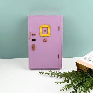 Wholesale Creative Home Decor Modern Simple Mounted <b>Key</b> Storage <b>Rack</b> Door Hook Entryway Purple Box Wooden Craft <b>Wall</b> Shelf - Product Image 2