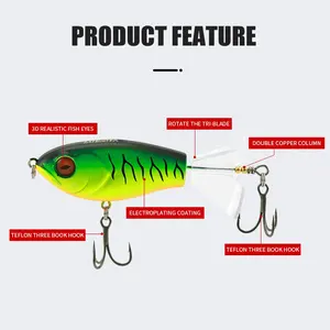 Esca galleggiante 90 mm14.5g esca da pesca per spigola rotante a doppia elica esca artificiale - Product Image 2