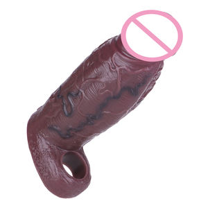 Nuevo diseño Anillo para el pene Condón Sensación <span class=keywords><strong>de</strong></span> piel Textura Realista Pene Manga con silicona vaginal Retraso masculino Eyaculación Juguetes sexuales - Product Image 2