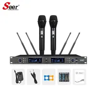 Microphone électrodynamique professionnel Seer Audio S-28 de haute qualité, sans fil UHF, scène, véritable diversité, 2 canaux, Bluetooth, USB