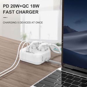 Offre Spéciale USB C avec interrupteur de surcharge 2 prises de courant standard ue prise d'extension adaptateur secteur multiprise - Product Image 3