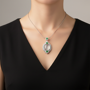 Qingyabailu Feicui High-grade Ice-transparent Crystal 925 Silver Set Natural <b>Jade</b> Pendant Classic Cucurbit Shape Anniversary - Product Image 6