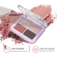 Vente en gros Palette d'ombres à paupières en poudre pigmentée de maquillage léger quotidien à quatre couleurs pour les tons de peau foncée personnalisable pour la vente en gros