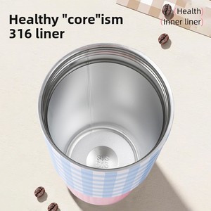 Nouvelle Tasse Isotherme Portable Haut <span class=keywords><strong>de</strong></span> Gamme à Motif Écossais Ice Boss en Acier Inoxydable 316, Double Usage avec Paille, pour Voiture et Cadeau - Product Image 4
