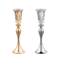 Supports à fleurs en acrylique, cristal, métal doré et argenté, vases de mariage, grands centres de table pour réceptions, décoration de table