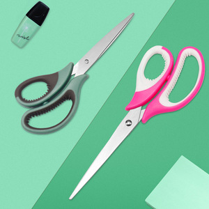 Ciseaux pour étudiants en acier inoxydable, tête droite, rose vert, usage domestique et de bureau 0208 - Product Image 2