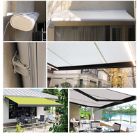 5m Léger Pleine Boîte Motorisé Rétractable Toit Auvent Auvent De Jardin Coupe-Vent En Alliage D'aluminium Cadre Électrique Polyester
