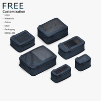 Ensemble de 6 cubes de rangement pour bagages élégants et légers, imperméables, en polyester recyclé, sacs de compression pour voyages