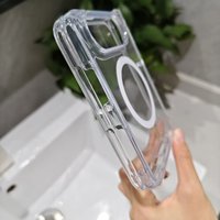 Coque de téléphone en PC transparent TPU N52 magnétique avec protection avant en verre pour iPhone Duo, coque rigide antichoc pliable