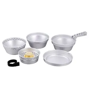 Chinese Supplier Hard Anodized Mess Kit Cooking Pan Set Hiking Outdoor Cookware
