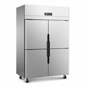 Réfrigérateur vertical robuste à porte pleine, double température, 4 ou 6 portes, avec congélateur supérieur, pour l'hôtellerie et la restauration - Product Image 1