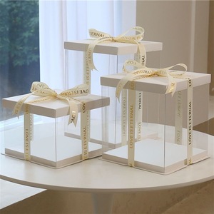 Vente en gros grande boîte d'emballage de gâteau transparente PET transparente cadeau de pâtisserie de mariage présentoir de gâteau Cox - Product Image 6