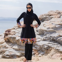 Ensemble de maillot de bain burkini 3 pièces pour femmes musulmanes, couvrant entièrement le corps, avec hijab, tissu à séchage rapide, protection UV, respirant, taille plus