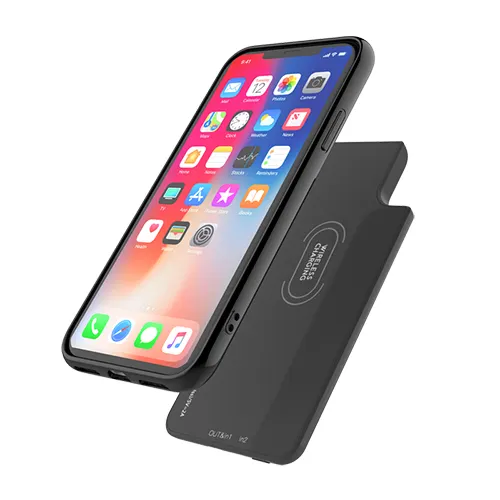 MOXOM BackアップCharger Type C入力4000mAh Magnetic Power Bank Battery Case iphone X/8/8プラス