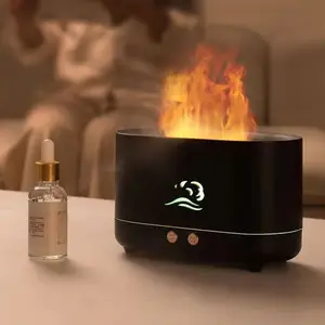시뮬레이션 불꽃 아로마 가습기 225ml 초음파 USB 전기 에센셜 오일 디퓨저 아로마 테라피 라이트 가정용 호텔