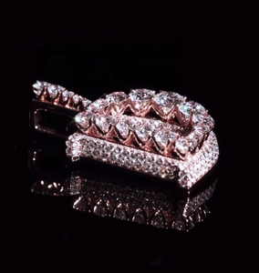 Liontin Huruf Perhiasan Hip Hop Moissanite Berkilau, Perak <span class=keywords><strong>Sterling</strong></span> <span class=keywords><strong>925</strong></span> Berlapis Rhodium, Bersertifikat GRA, Dapat Dipesan Sesuai Keinginan - Product Image 4