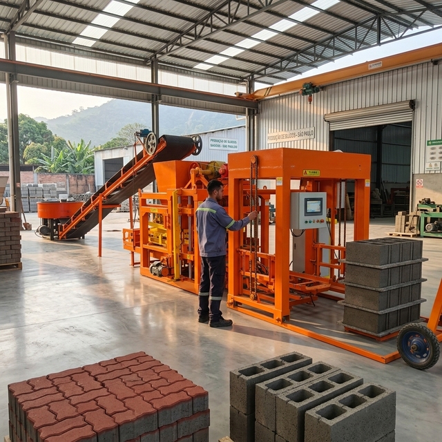 QT4-25 Fully Automatic Concrete Block Machine Hydraulic Hollow Brick Making Machine Cement Brick Production Line
