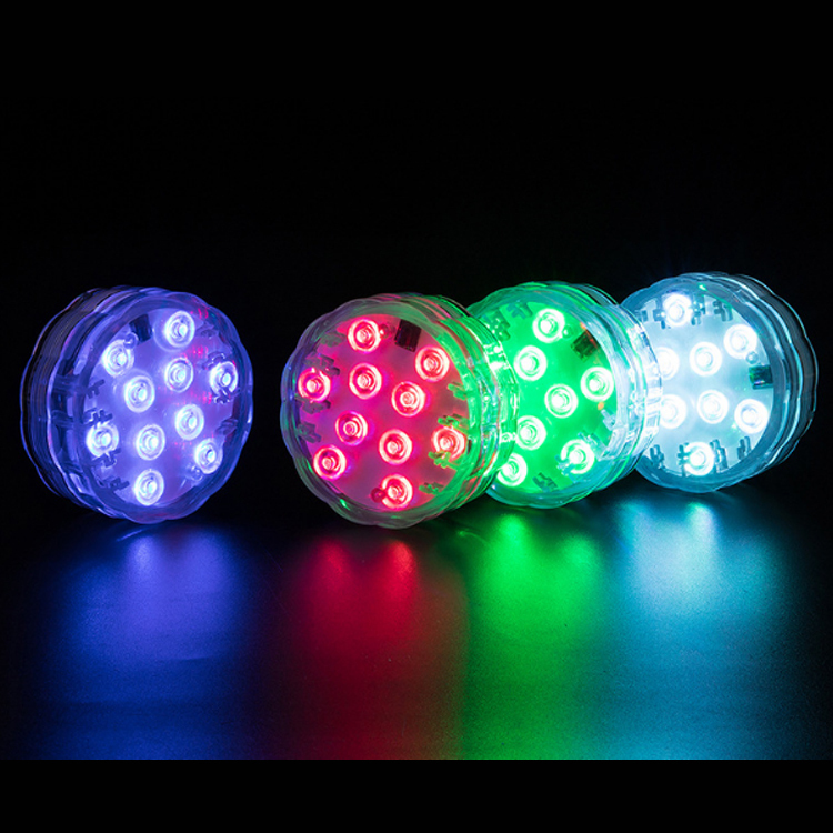 RGB Battery Powered LED Submersible Lights Remote Control RGB Multi Color Changing for Pool Vase Base Spa Aquarium Pond Party