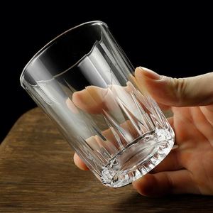 Glass Water <b>Bottle</b> for Women Korean Ins Style Slim-waisted Striped Handleless and Lidless Home Use Summer Tea Milk <b>Coffee</b> - Product Image 4