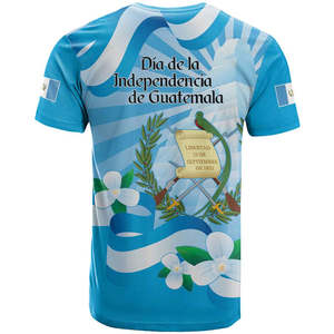 Maglietta per il Giorno dell'Indipendenza della <span class=keywords><strong>Guatemala</strong></span> dal 1821, con stemma e <span class=keywords><strong>Tikal</strong></span>, 1821 9.15, in poliestere - Product Image 3