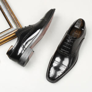 English <b>Block</b> Engraved Men's Shoes, Leather Shoes for Business Formal Wear, Bridal Gown men's leather Dress Shoes & Oxfords - Product Image 2