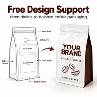 Sacs d'emballage pour café personnalisés, à fond plat, refermables, anti-odeur, réutilisables, avec fermeture éclair, sacs en plastique spéciaux pour café avec logo UV