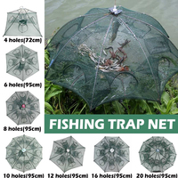 Filet parapluie pliant résille panier de homard Cages de pêche pour mangeoire à poissons receveur homard crevettes piège crabe Cage outil 4-20 trous