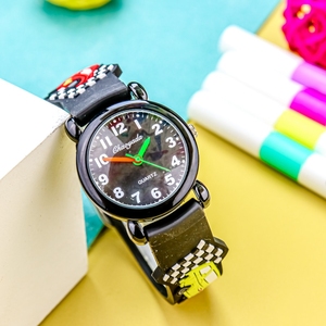 Montre électronique 3D pour enfants, dessin animé, camion de pompiers, véhicule de course, pour garçons et filles, étanche, mouvement à quartz 31 mm, bracelet en caoutchouc - Product Image 4
