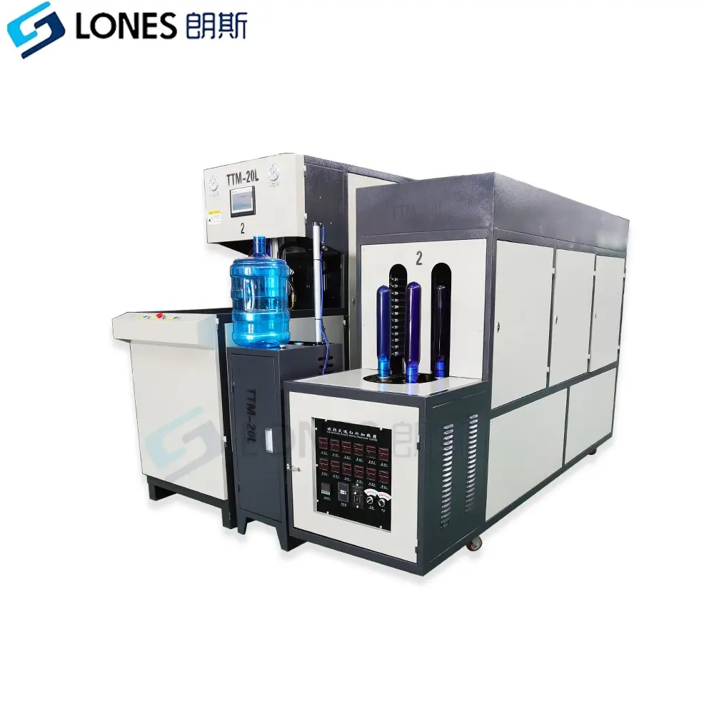 Máquina semiautomática de 2 pasos para botellas de PET de 5 galones, máquina de fabricación de botellas de PET/PC/PP, de 5L a 22L, para preformas