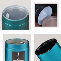 Bocal en métal à bouchon vissé personnalisé boîte à café couvercle intérieur en PVC boîtes étanches à l'air Matcha double couvercles ronds boîte à thé à couvercle torsadé