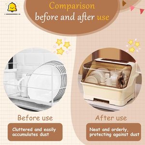 PP Plastic <b>Storage</b> Rack for <b>Kitchen</b> & Household Baby Tableware <b>Storage</b> <b>Box</b> for Food Bottles Bowls Chopsticks - Product Image 2