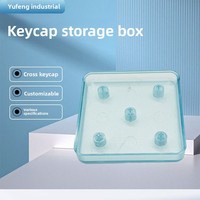 Boîte de rangement pour touches de clavier PC, testeur et organisateur de touches personnalisées haute transparence avec broches d'alignement, fabriqué en Chine