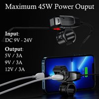 Chargeur USB universel étanche pour moto, adaptateur de charge rapide LED 36W pour accessoires de moto