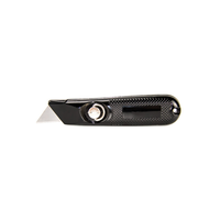 386003 coupeur de boîte de couteau utilitaire rétractable robuste avec coque en alliage d'aluminium tranchante de stockage de lame
