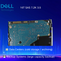 Dell Server HDD 16T SAS 7.2K 3.5 Hot Swap Storage Drive Untuk Server Dell PowerEdge dan penyimpanan R750 R760 R660 R450 R470 R260 R360