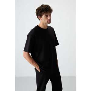 Conjunto Deportivo para Hombre, Negro, de Algodón, Corte Holgado, Casual, Transpirable, Diseño Simple, Manga Corta para Adultos - Product Image 3